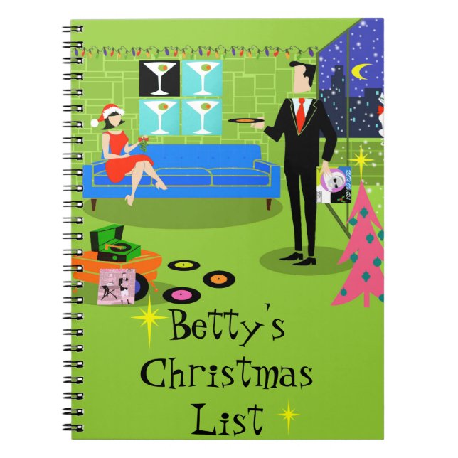 Carnet en couple de Noël urbain rétro (Devant)