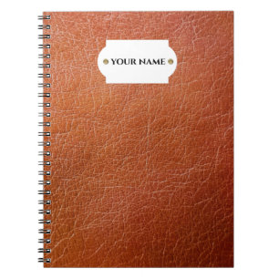 Carnet en cuir marron Faux