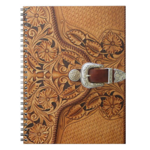 Carnet en cuir usiné de motif