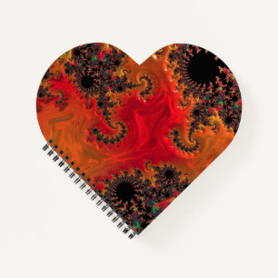 Carnet en forme de coeur de feu et de beauté