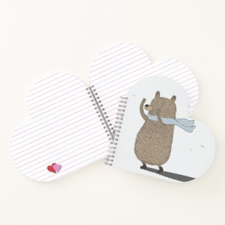 Carnet en forme de coeur de l'ours lunaire