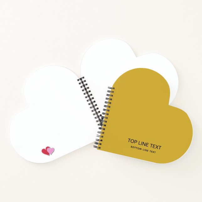 Carnet en forme de cœur personnalisé avec texte pe (Intérieur)