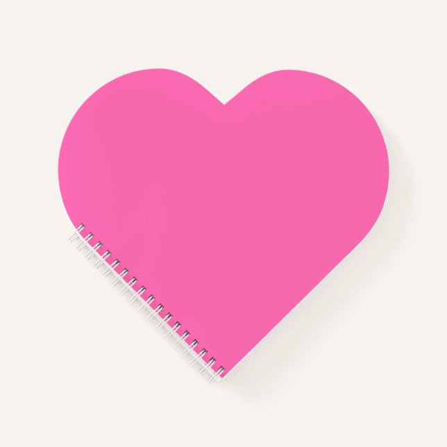 Carnet en forme de coeur rose chaud (Devant)