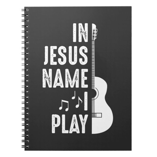 Carnet En Jésus Nom Guitare Chrétienne Joueur Guitariste (Devant)