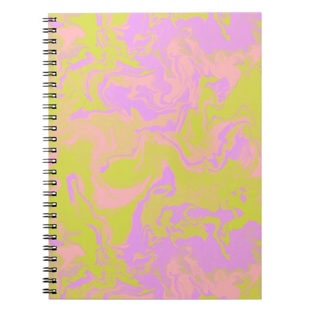 Carnet en marbre de citronnade rose (Devant)