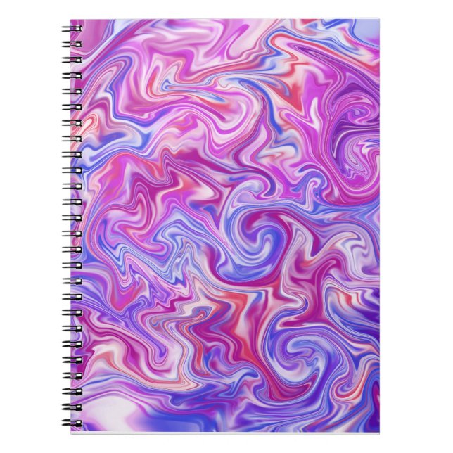Carnet en métal liquide rose et violet (Devant)