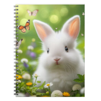 Carnet en spirale de lapin minimaliste mignon