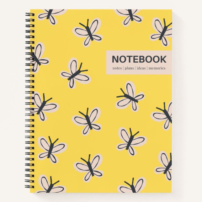 Carnet en spirale des papillons jaunes (Devant)
