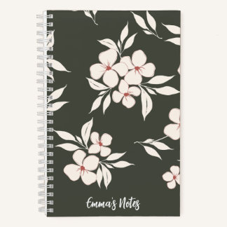 Carnet en spirale florale vert Sage | carnet
