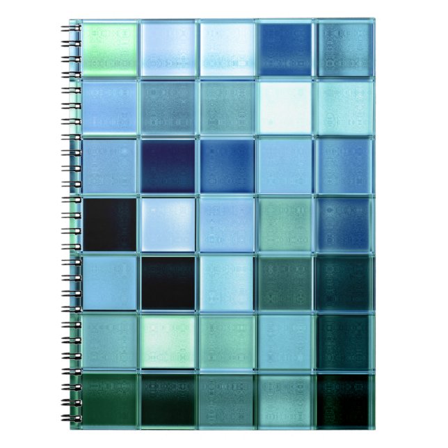 carnet en verre de motif de carré de mosaïque de (Devant)