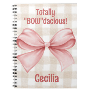Carnet en vichy "Bowdacious" avec classique de l'arc aqua