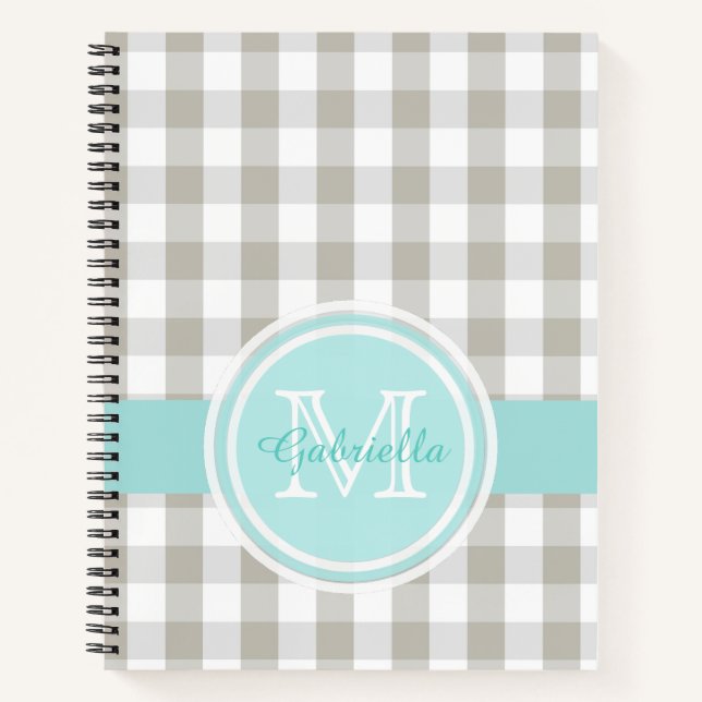 Carnet en vichy Monogramme (Devant)