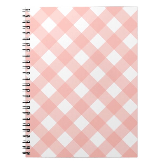 Carnet En vichy rose doux (Devant)