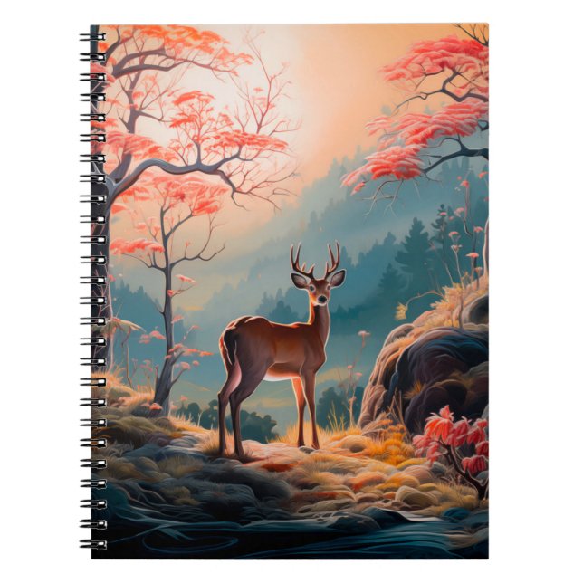 Carnet Enchanter la conception de la forêt de cerfs d'aut (Devant)