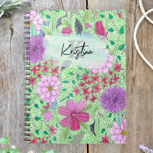 Carnet Enchanter les fleurs colorées du jardin Nom du mon