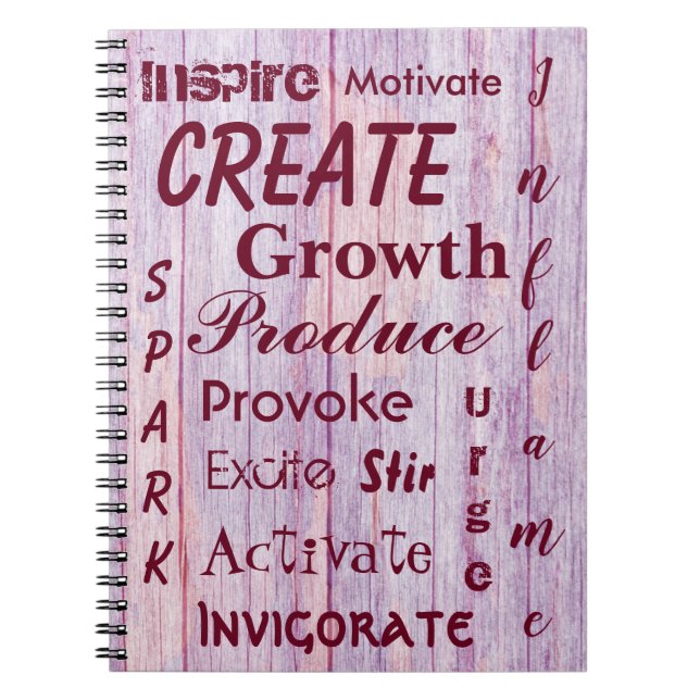 Carnet Encouragement de l'image en bois rose (Devant)