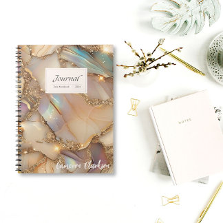 Carnet Encre d'alcool Holographique Beige personnalisable
