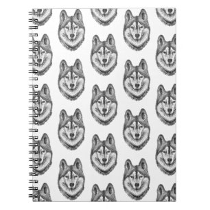 Carnet Encre noir & blanc et aquarelle Siberian Husky