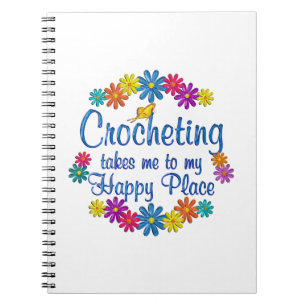 Carnet Endroit heureux faisant du crochet