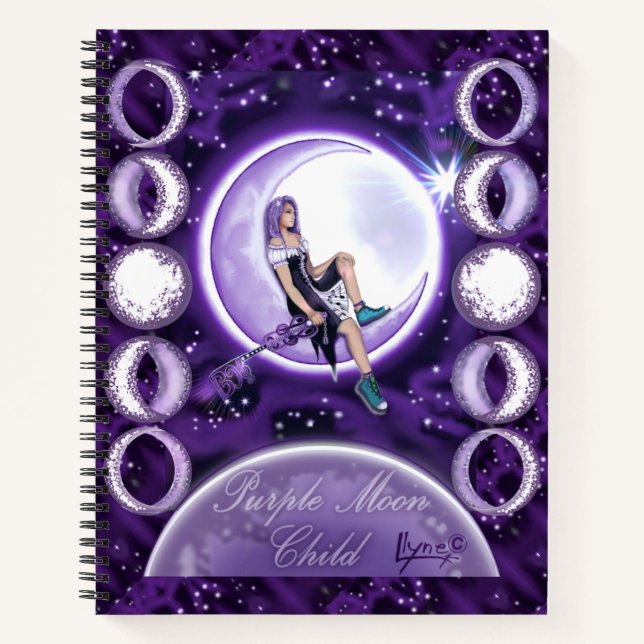 Carnet enfant de lune violette (Devant)