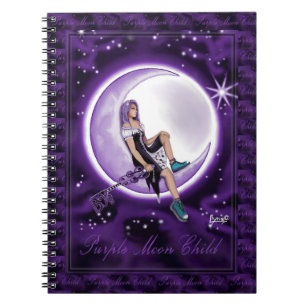 Carnet enfant de lune violette