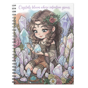 Carnet Enfant Fleur Mystique avec Quartz