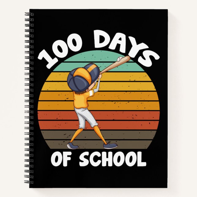 Carnet Enfants 100 Jours D'Écoles Garçons 100E Jour Baseb (Devant)