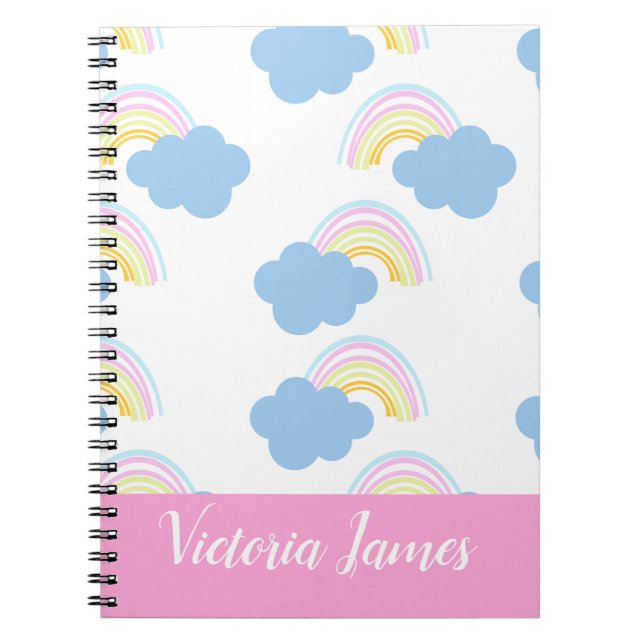 Carnet Enfants d'été Arc en ciel et nuages Nom du Motif (Devant)