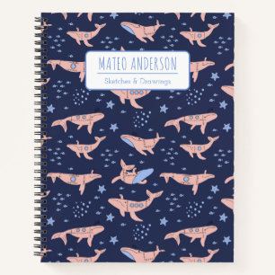Carnet enfants Sous-marins Baleines Douces Spirale Person