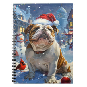 Carnet English Bulldog Winter Wonderland Christmas Joie