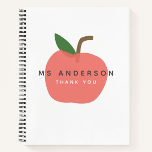 Carnet Enseignant Apple Nom moderne Merci migre Amusant