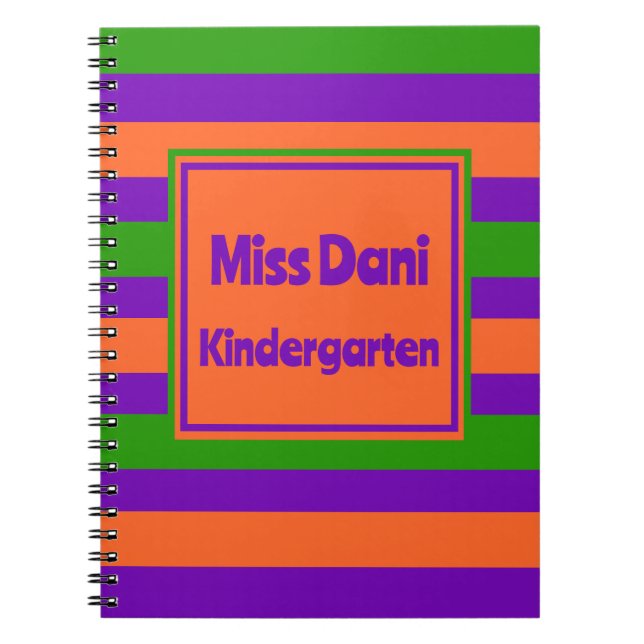 Carnet Enseignant/élève rayé coloré  (Devant)