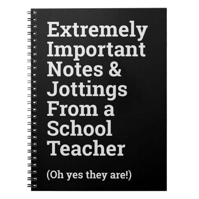 Carnet enseignant important amusant (Devant)