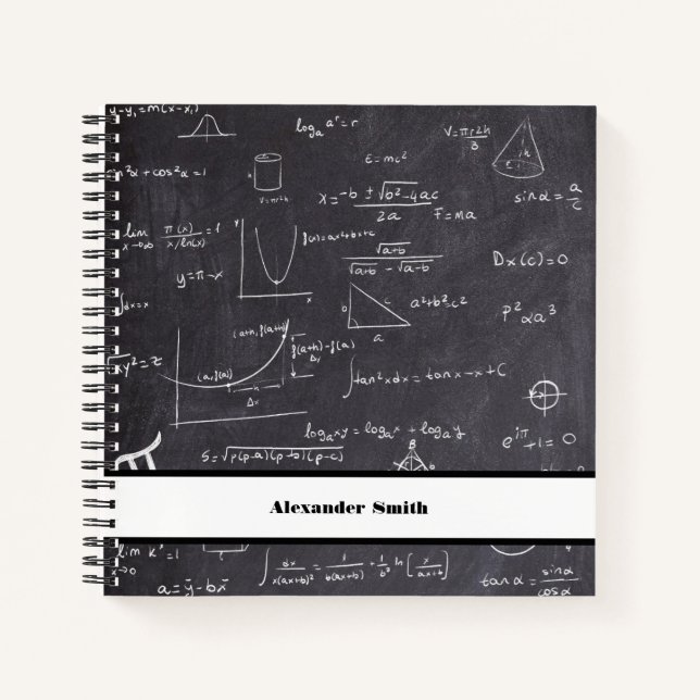 Carnet Enseignant noir blanc math retour à l'école (Devant)