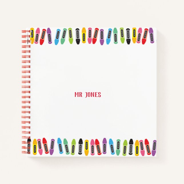 Carnet Enseignant Retour à l'école Couleur mignonne Crayo (Devant)