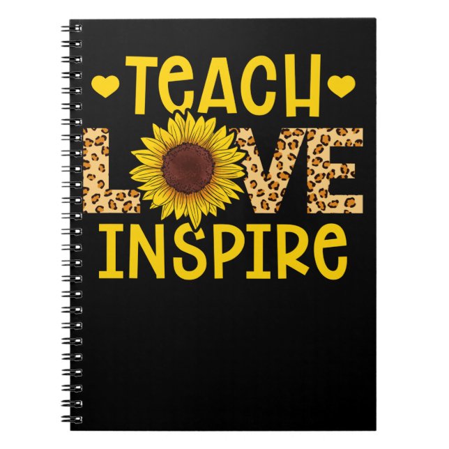 Carnet Enseigner l'amour Inspirer enseignant Sunflower Sc (Devant)