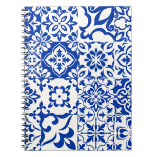 Carnet Ensemble de 16 carreaux Azulejos en bleu, blanc. O