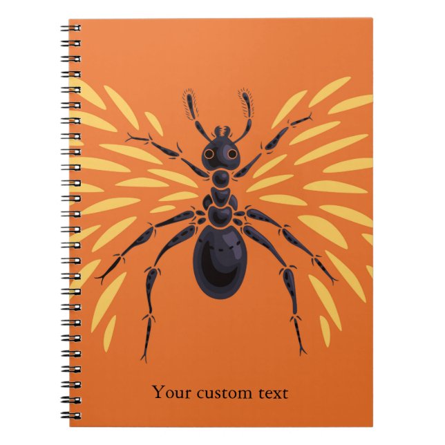 Carnet Entomologie orange d'Insecte de la fourrure (Devant)