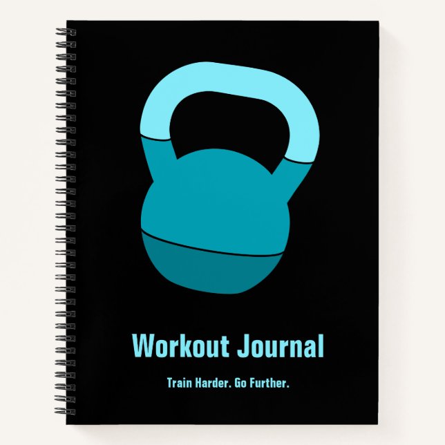 Carnet Entraînement au logo noir bleu électrique gras (Devant)