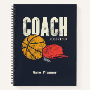 Carnet Entraîneur de basket-ball personnalisé de jeu spor