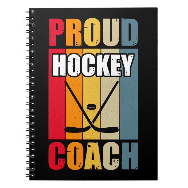 Carnet Entraîneur de hockey fière couleur (Devant)