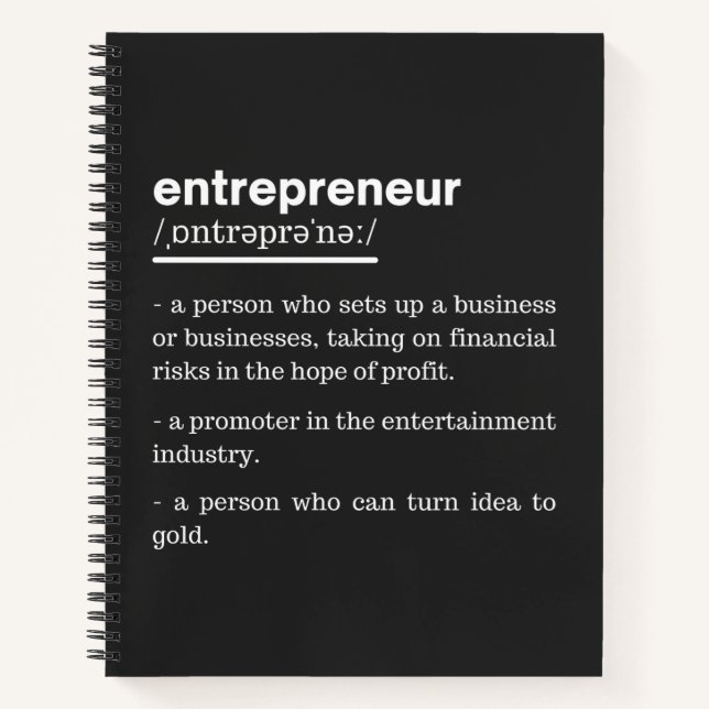 Carnet Entrepreneur Definition Funny Business Owner Gift (Devant)