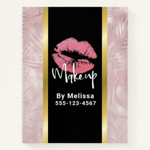 Carnet Entreprise de Maquillage aux Lèvres Rose Pailleté 