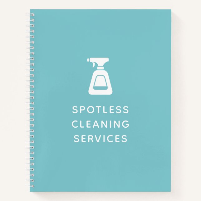 Carnet Entreprise de nettoyage Spray bouteille Aqua Blue (Devant)