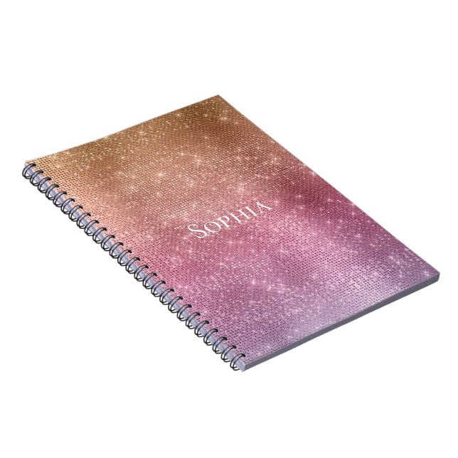 Carnet Éperche violette rose rose or (Côté Droit)