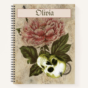 Carnet Ephémère de crâne rouge Peony