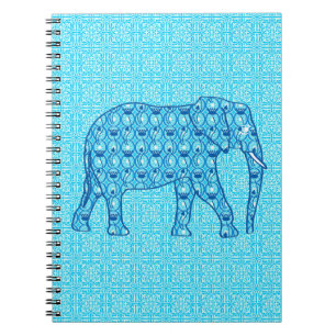 Carnet Ephène de fleur de Lotus - turquoise