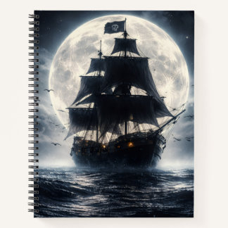 Carnet Epic Pirate Ship Moon Notebook – Dark Ocean Pirate