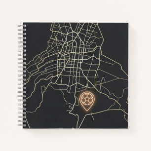 Carnet Épingle de carte de soccer minimaliste de NYC en l