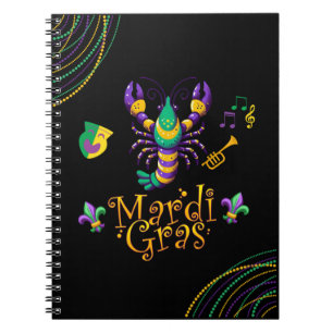 Carnet Épis/trompette/masque/fleur de lis Mardi Gras